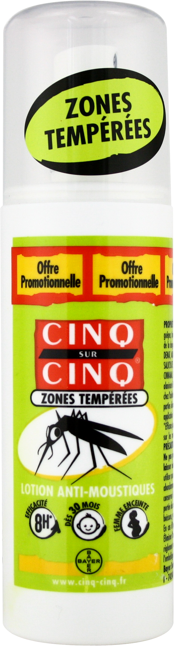 Cinq sur cinq lotion anti-moustiques zones tempérées 100 ml